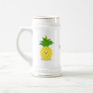 Cute pineapple cartoon illustratie bierpul