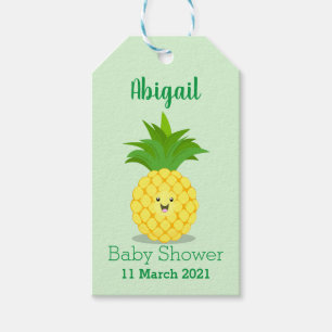 Cute pineapple cartoon illustratie cadeaulabel