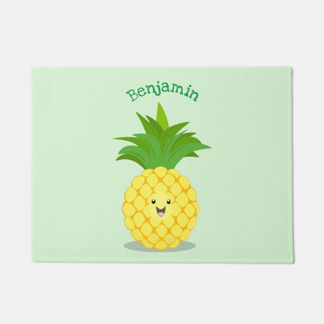Cute pineapple cartoon illustratie deurmat (Voorkant)