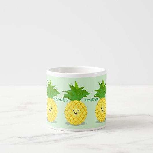 Cute pineapple cartoon illustratie espresso kop (Voorkant)