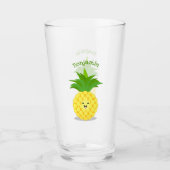 Cute pineapple cartoon illustratie glas (Voorkant)