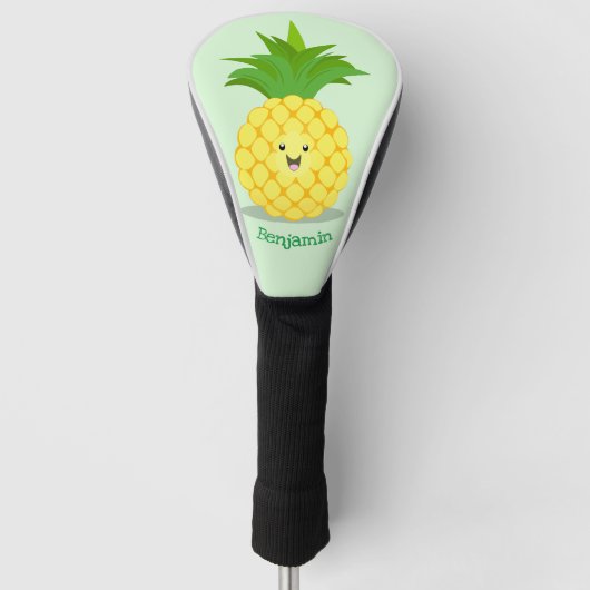 Cute pineapple cartoon illustratie golfheadcover (Voorkant)