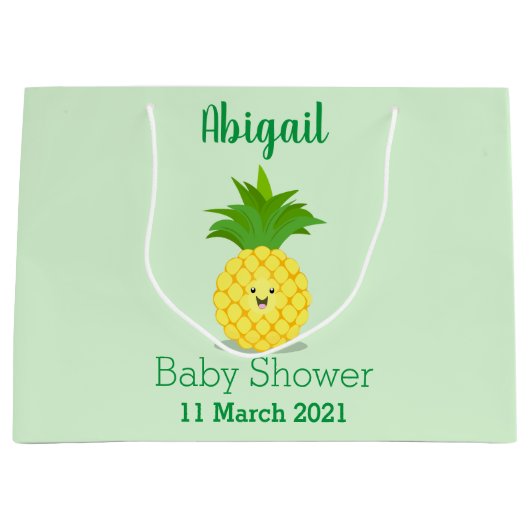 Cute pineapple cartoon illustratie groot cadeauzakje (Voorkant)