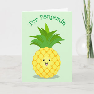 Cute pineapple cartoon illustratie kaart