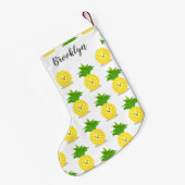 Cute pineapple cartoon illustratie kleine kerstsok (Achterkant (Hangend))
