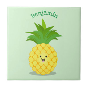 Cute pineapple cartoon illustratie tegeltje