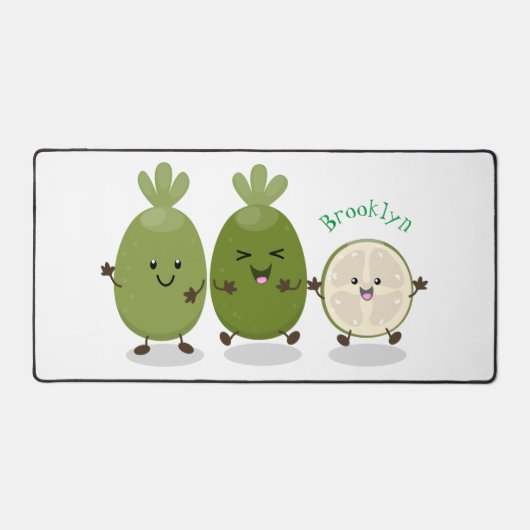 Cute pineapple guava feijoa cartoon bureaumat (Voorkant)