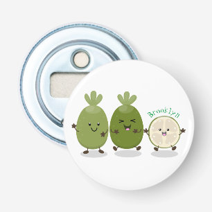 Cute pineapple guava feijoa cartoon button flesopener
