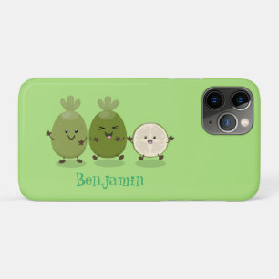 Cute pineapple guava feijoa cartoon iPhone 11 pro hoesje