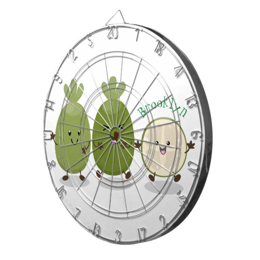 Cute pineapple guava feijoa cartoon dartbord (Voorkant Rechts)