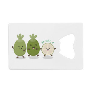 Cute pineapple guava feijoa cartoon kredietkaart flessenopener