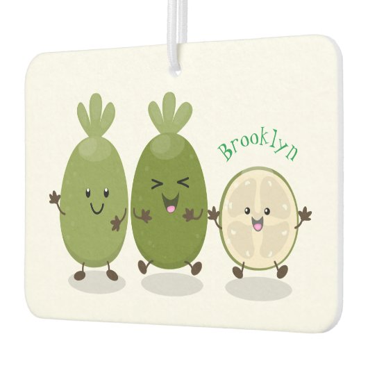 Cute pineapple guava feijoa cartoon luchtverfrisser (Links)
