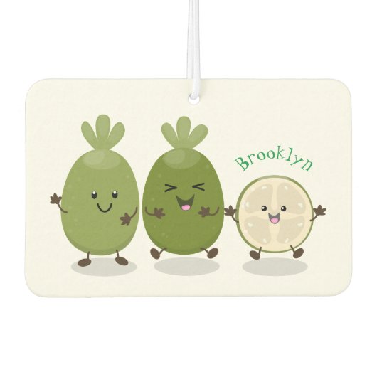 Cute pineapple guava feijoa cartoon luchtverfrisser (Voorkant)