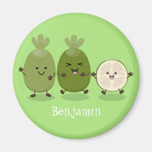 Cute pineapple guava feijoa cartoon magneet