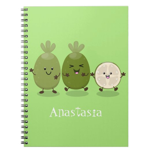 Cute pineapple guava feijoa cartoon notitieboek (Voorkant)