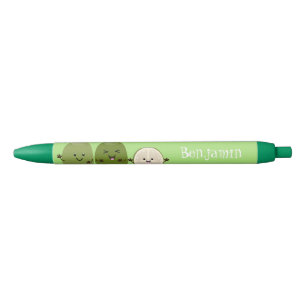 Cute pineapple guava feijoa cartoon zwarte inkt pen