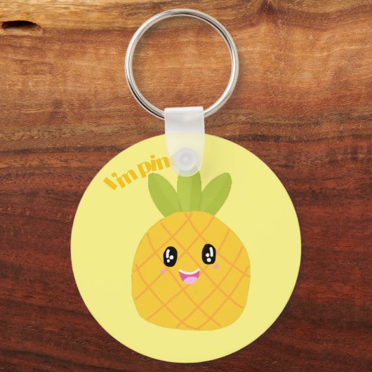 Cute Pineapple kawaii Sleutelhanger (Voorkant)