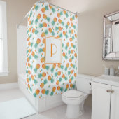 Cute Pineapple Pattern Monogram Douchegordijn (In situ)
