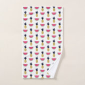 Cute Pineapple & Watermelon Doodle Pattern Bad Handdoek (Handdoek)
