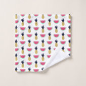 Cute Pineapple & Watermelon Doodle Pattern Bad Handdoek (Wasdoekje)