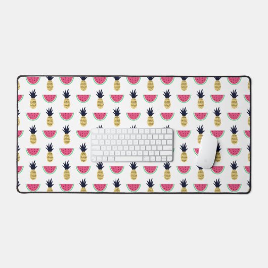 Cute Pineapple & Watermelon Doodle Pattern Bureaumat (Keyboard & Muis)