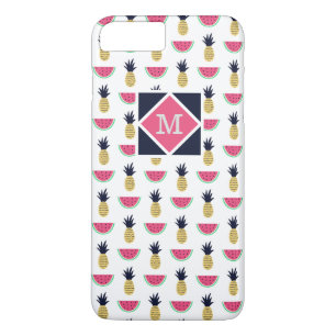 Cute Pineapple & Watermelon Doodle Pattern iPhone 8 Plus / 7 Plus Hoesje