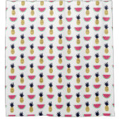 Cute Pineapple & Watermelon Doodle Pattern Douchegordijn (Voorkant)