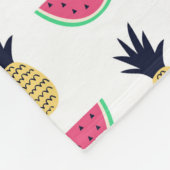 Cute Pineapple & Watermelon Doodle Pattern Fleece Deken (Hoek)