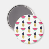 Cute Pineapple & Watermelon Doodle Pattern Magneet (Voorkant / Achterkant)