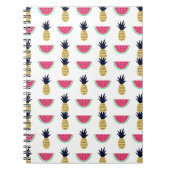 Cute Pineapple & Watermelon Doodle Pattern Notitieboek (Voorkant)