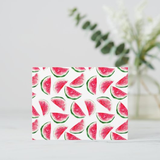 Cute Pineapple & Watermelon Pattern Briefkaart (Staand voorkant)