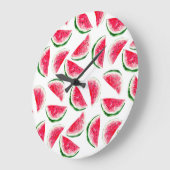 Cute Pineapple & Watermelon Pattern Grote Klok (Hoek)