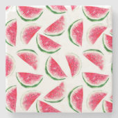 Cute Pineapple & Watermelon Pattern Stenen Onderzetter (Voorkant)