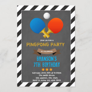 Cute ping pong party-uitnodiging kaart