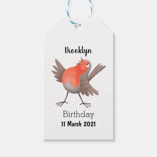 Cute-pingle cartoon cadeaulabel (Voorkant)