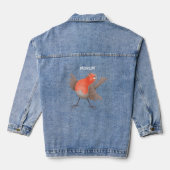 Cute-pingle cartoon denim jacket (Achterkant)