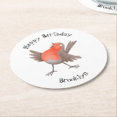 Cute-pingle cartoon ronde kartonnen onderzetter (Gebogen)