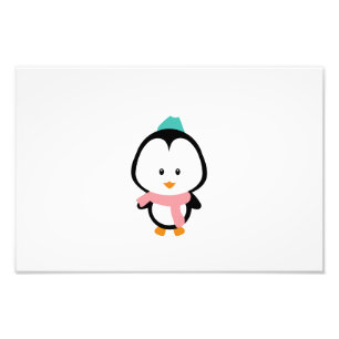 Cute pinguin cartoon foto afdruk