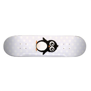 Cute pinguin cartoon skateboard