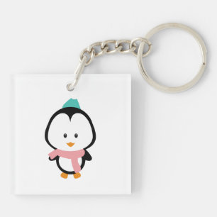 Cute pinguin cartoon sleutelhanger