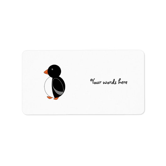 Cute pinguin etiket (Voorkant)