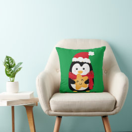 Cute pinguin Green-kerstthema kinder Kussen