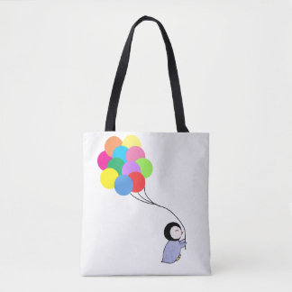Cute pinguin houdballonnen canvas tas