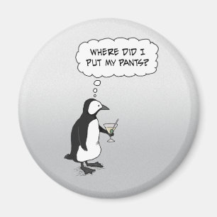 Cute pinguin magnet: Ontbrekende broeken Magneet