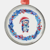 Cute pinguin metalen ornament (Voorkant)