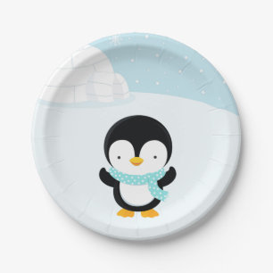 Cute pinguin papieren bordje