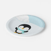 Cute pinguin papieren bordje (Gekanteld)