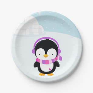 Cute pinguin papieren bordje