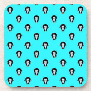 Cute Pinguïn Patroon over Mintgroen Blauw Bier Onderzetter
