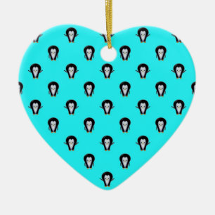Cute Pinguïn Patroon over Mintgroen Blauw Keramisch Ornament
